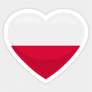 Poland Flag Heart Sticker